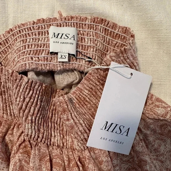 NWT Anthropologie Misa Los Angeles Banu Tiered Skirt in Washed Tile Pink XS - Picture 6 of 7